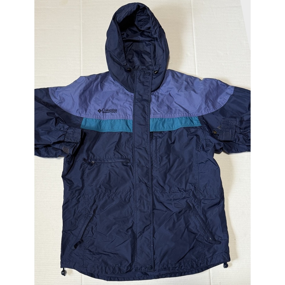 COLUMBIA - Women's Vintage Navy‎ Blue Hooded Jacket - Size Large